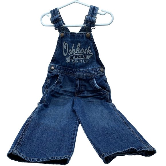 OshKosh B’Gosh Denim Co Blue Toddler Boys Jean Overalls Size 2T - Picture 1 of 10